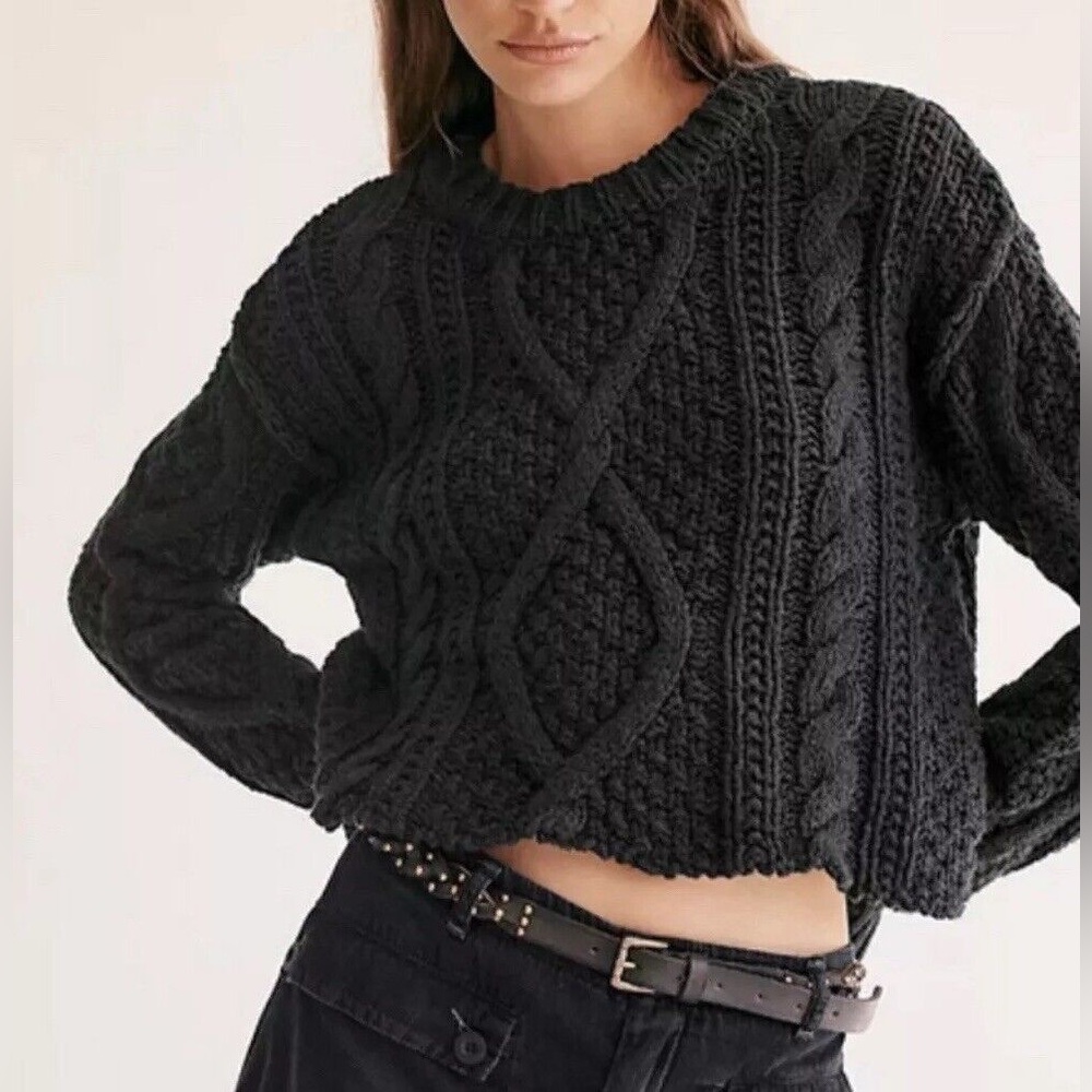 Free People Cutting Edge Chunky Cable Knit Sweater